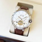 Cartier 316L Steel 44*12MM Business Leisure Men's Automatic White/Black Wrist Watch